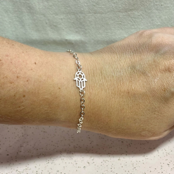 PULSEIRA MÃO DE HAMSA 18 CM