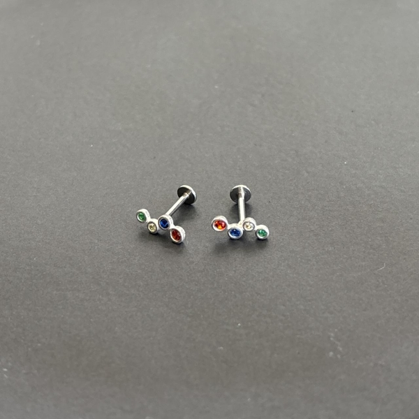 PIERCING ZIRCÔNIAS COLORS BASE RETA