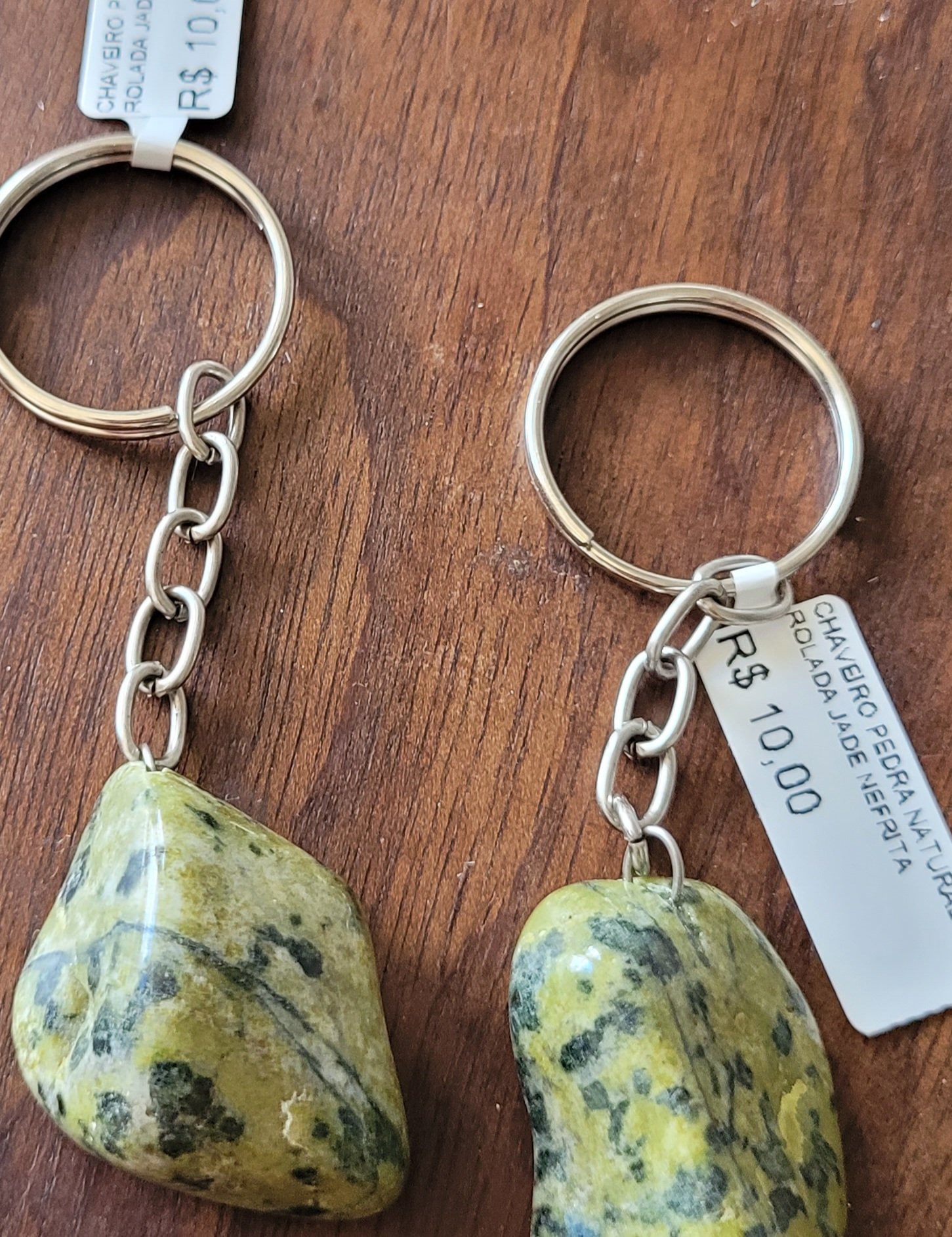 CHAVEIRO PEDRA NATURAL ROLADA JADE NEFRITA