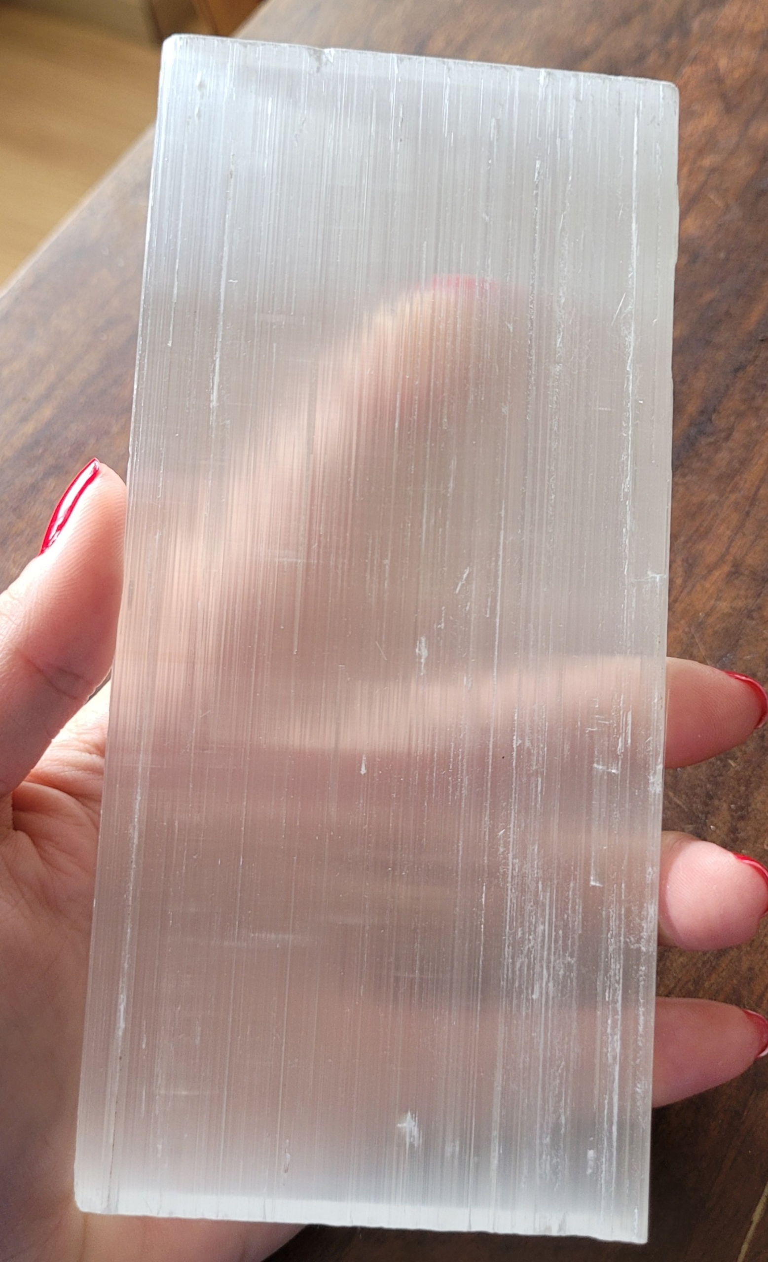 PLACA DE SELENITA 14 X 7 X 1 CM